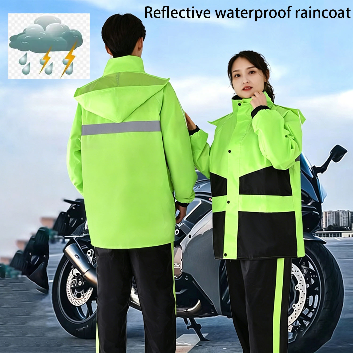 Motorcycle Gear Jacket Women - Motosiklet yağmurluk takım elbise erkek kadın